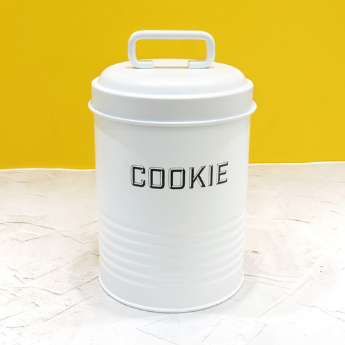 Kit 2 Latas De Biscoitos Cookies Branco Com Alça - Nh
