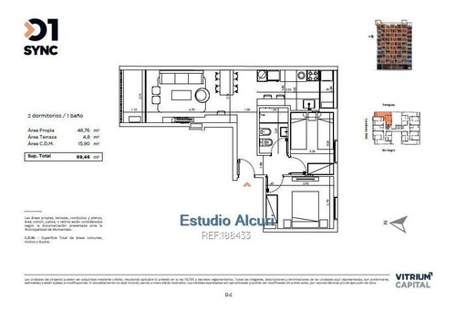 Imagen 12 de 13 de Venta 2 Dormitorios Proyecto En Obra 1er Piso Cw188433
