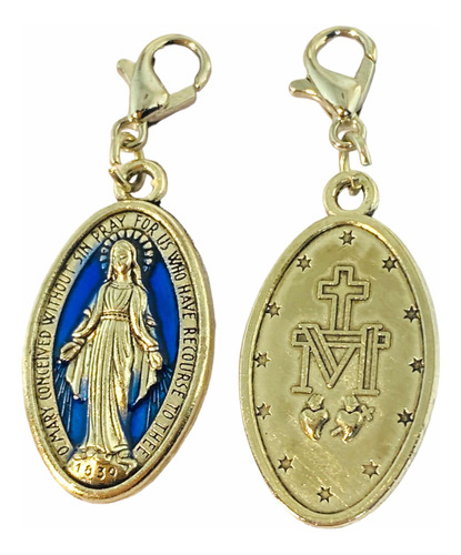 Colgante Medalla Charm Virgen De Los Rayos 36x14x2,5mm (m)