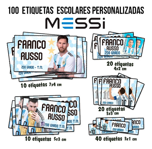  Locos Por Messi - Etiquetas Escolares Personalizadas  