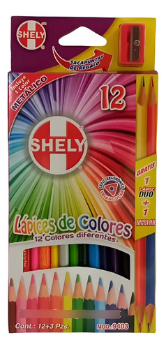12 Lapices De Colores Shely Incluye Un Color Metalico