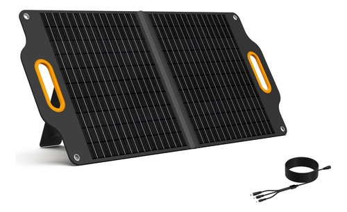 Panel Solar Portátil De 80w Con 16,4 Pies/16.4 Ft De Cable D