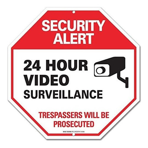 Letrero De Video Vigilancia Alerta De Seguridad Letrero De N
