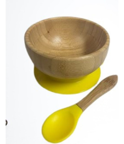 Plato Bowls Con Cuchara De Bebe De Bamboo Y Silicona