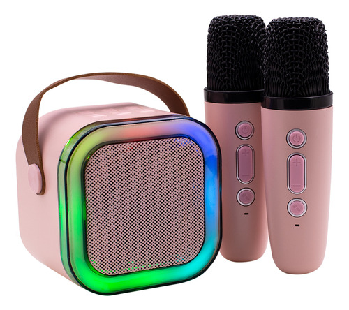Bocina UB 2 Micrófonos portátil con bluetooth rosa 127V