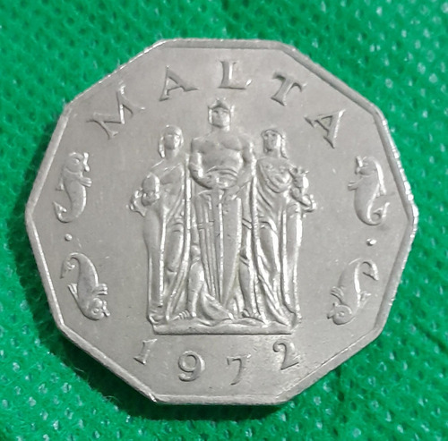 Moneda De 50 Centavos De Malta De 1972, Buen Estado