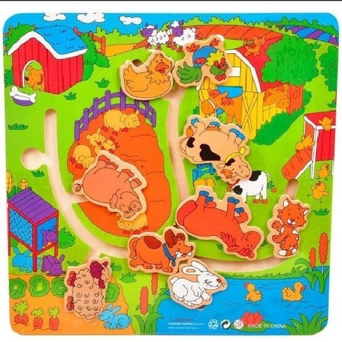 Puzzle Didáctica Juguete De Madera Granja Educativa Infantil