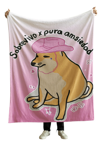 Cobija Frazada Manta Yo Soy La Señora Loca De Los Perros Cheems Amsiedad Frazada Ligera 110x160cm