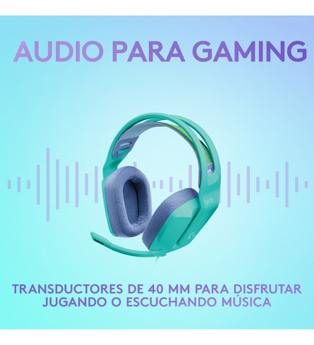 Audifono Gamer Logitech G335 Menta Pc/ps4/switch/xbox Color Celeste