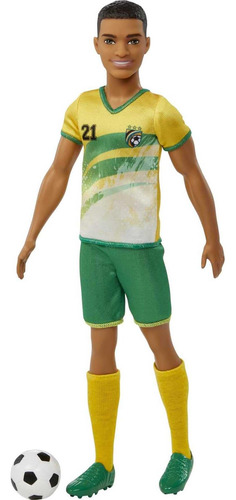 Muñeca Barbie Soccer Ken Con Pelo Corto, Uniforme 21 Colorid
