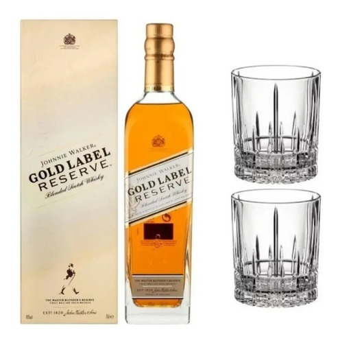 Whisky Johnnie Walker Gold Reserve 750ml + 2 Vasos. --