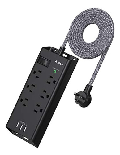 Addtam Power Strip Protector Contra Sobretensiones 6 Salidas