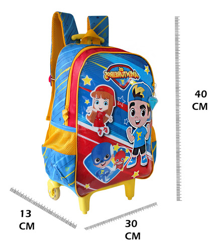 Kit Mochila Rodinhas Os Aventureiros Com Lancheira Infantil