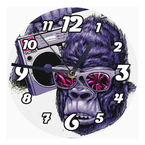 Reloj De Madera Brillante Diseño King Kong B152