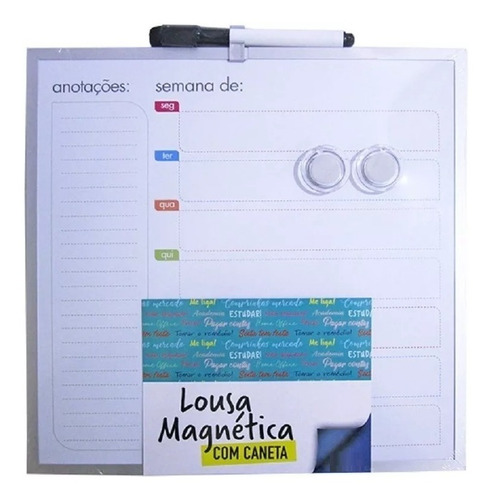 Imagem 2 de 2 de Quadro Lousa Magnética Planejamento Mensal Imã E Caneta 29cm