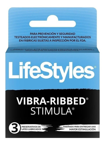 Preservativo Condon Vibra-ribbed Estimula X 3 Un Lifestyles