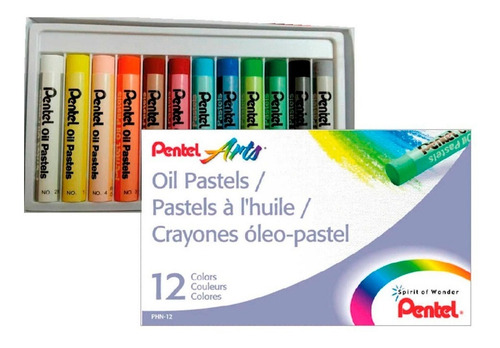 Giz Pastel Oleoso Pentel 12 Cores