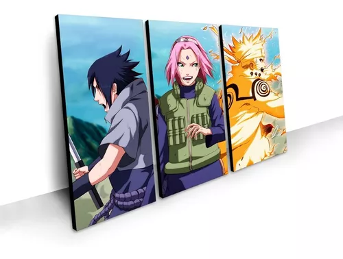 QUADRO ANIME NARUTO SASUKE E SAKURA CLÁSSICO - TAMANHO 40X60