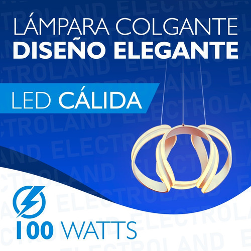 Imagen 3 de 10 de Lampara Led Diseño Elegante Colgante Led 120w Calida / Fria
