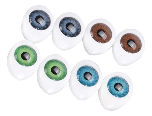 4 Pares 4 Ovales Huecos Ojos Plásticos Ojos Para Muñeca