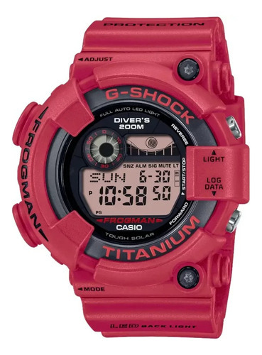 Reloj Casio Frogman Gw-8230nt-4 E-watch Color De La Correa Rojo Color Del Bisel Negro