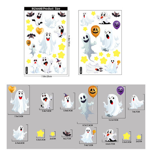 Pegatinas De Fantasmas Para Decoración Halloween, Pegatinas