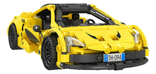 Coche Deportivo Modelo Bloques De Construcción Kit Amarillo