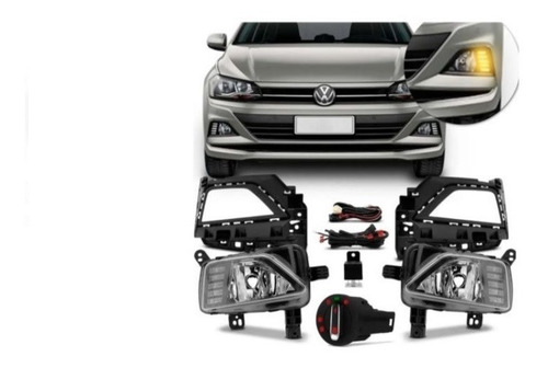 Imagem 3 de 6 de Kit Farol De Milha Polo/virtus C/ Led E Seta 2018/2021
