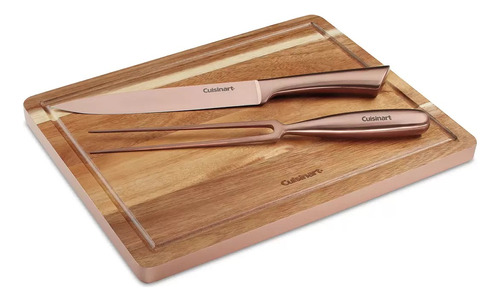 Cuchillo Y Trinche Con Tabla De Madera Cuisinart C77sscs-3p Color Rosa Dorado