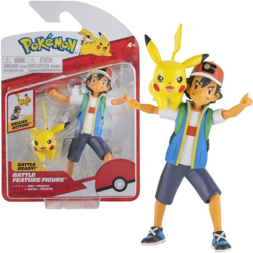 Pokémon Jazwares Battle Feature Figure Pokémon Ash Pikachu