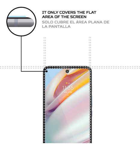 Imagen 4 de 6 de Protector De Pantalla Antishock Para Motorola Moto G60