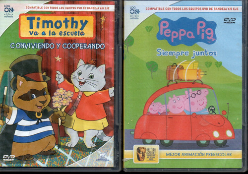 Peppa Pig & Timothy Va A La Escuela/ 2 Mini Dvds Como Nuevos (Usado)