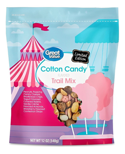 Mezcla Nueces, Almendras, Pasas Cotton Candy Trail Mix 340g