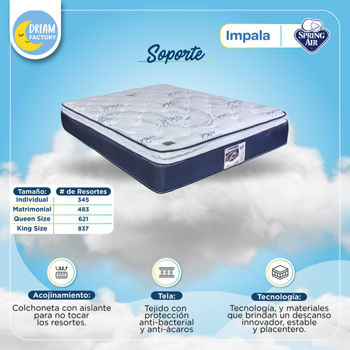 Colchón Spring Air Impala Plus King Size Firme Pilow Top