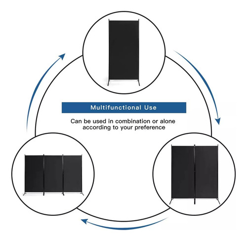 Biombo Mampara Plegable Divisores De Habitación De 3 Paneles