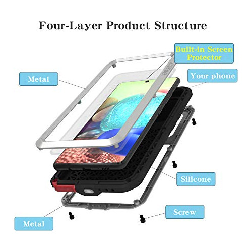 Funda Para Samsung Galaxy A71 5g Metal Y Silicon Gel