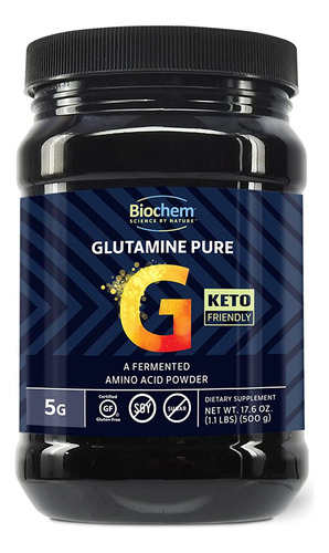 Biochem Glutamine Pure - 5 G - Polvo De Aminoácidos - Keto-