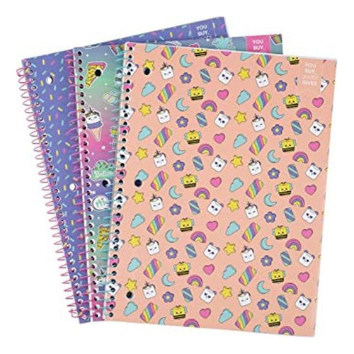 Yoobi Cuadernos Impresos En Espiral Juego De 3