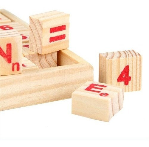 Juego Didáctico Abaco Matemático + 30 Bloques Números Madera