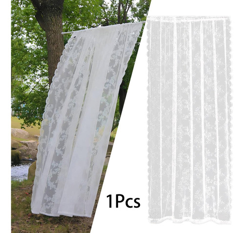 Cortinas De Red Florales De Encaje Blanco, Cortinas De
