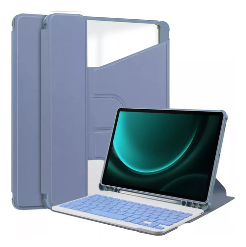 Funda Giratoria Con Teclado Para Galaxy Tab A9 Plus De 11 Pu