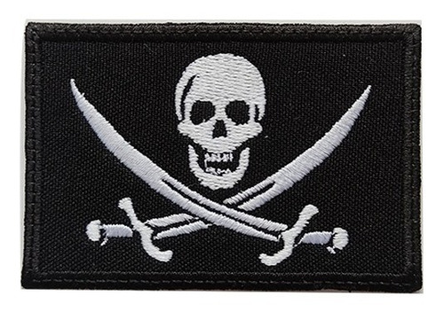 Parche Bordado Bandera Jolly Roger, Bandera Pirata Bordada