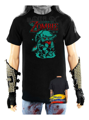 Camiseta Legend Of Zelda Link Zombie Tipo Retro Pixel Rc