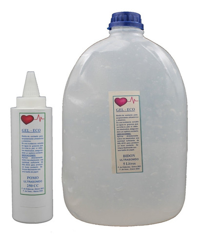 Gel Conductor Ultrasonido Ecografico 5 Litro + 250 Ml.