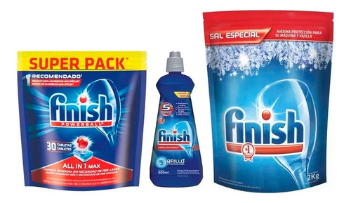 Finish Kit Tabletas X30 + 1 Abrillantador + 1 Sal 2kg