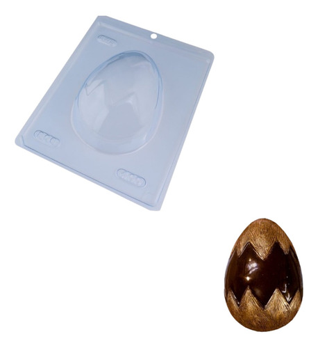 1 Forma Silicone Bwb (3 Partes) 806 Ovo Páscoa Estriado 400g