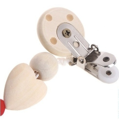 Imagen 2 de 4 de Suave Porta Chupete Sensorial Madera Y Silicona Para Bebé