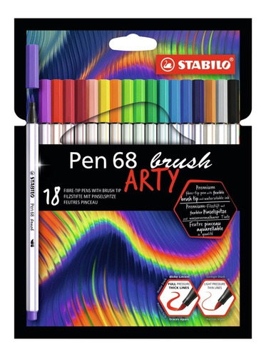 Stabilo Rotulador Pen 68 Brush - 18 Lápices Punta Brush Art