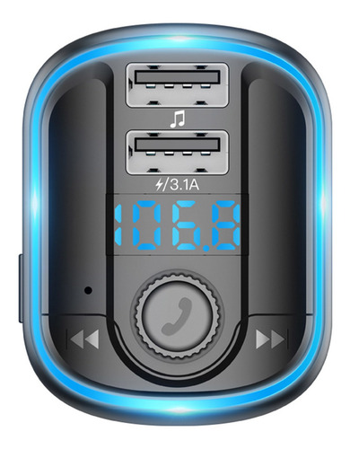 Imagem 2 de 9 de Carregador Dual Usb Bt 5.0 Car Fm Transmissor Mp3 Music Play