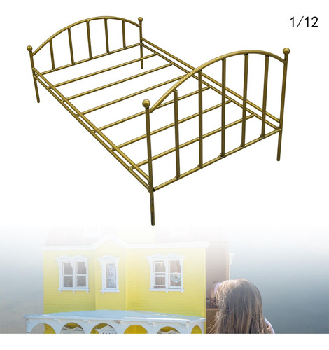 Cama De Casa De Hierro Escala 1:12, Accesorios De Muebles